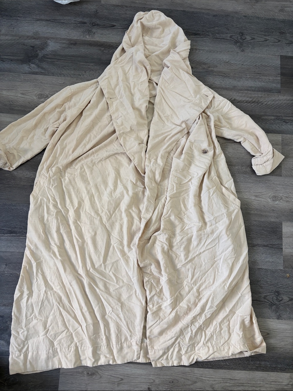 We The Free Cream Hooded Trench Coat